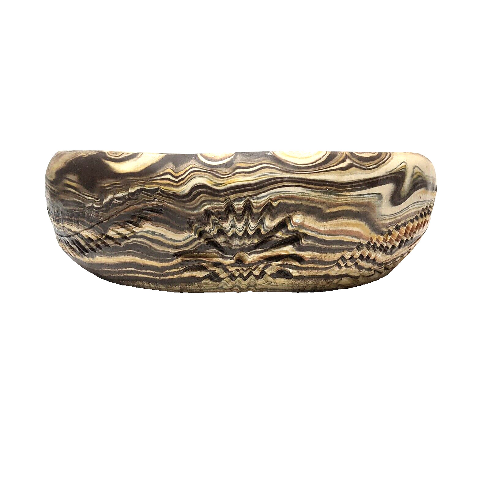 Aztec Southwestern Pottery Pot Beautiful Embossed Etched Edges Succulents