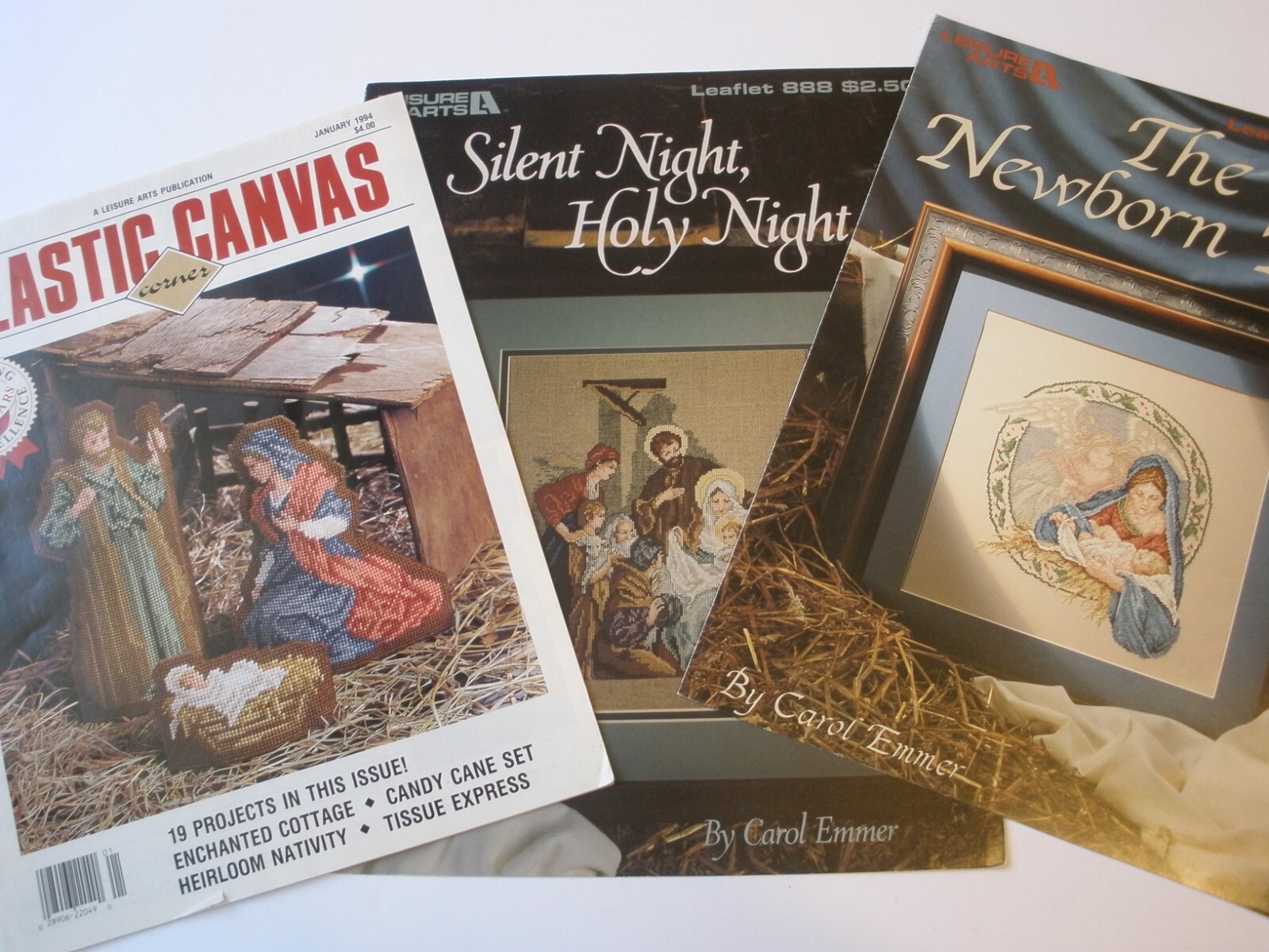 3 The Newborn King Silent Night Plastic Canvas Corner January 1994 Nativity Lot
