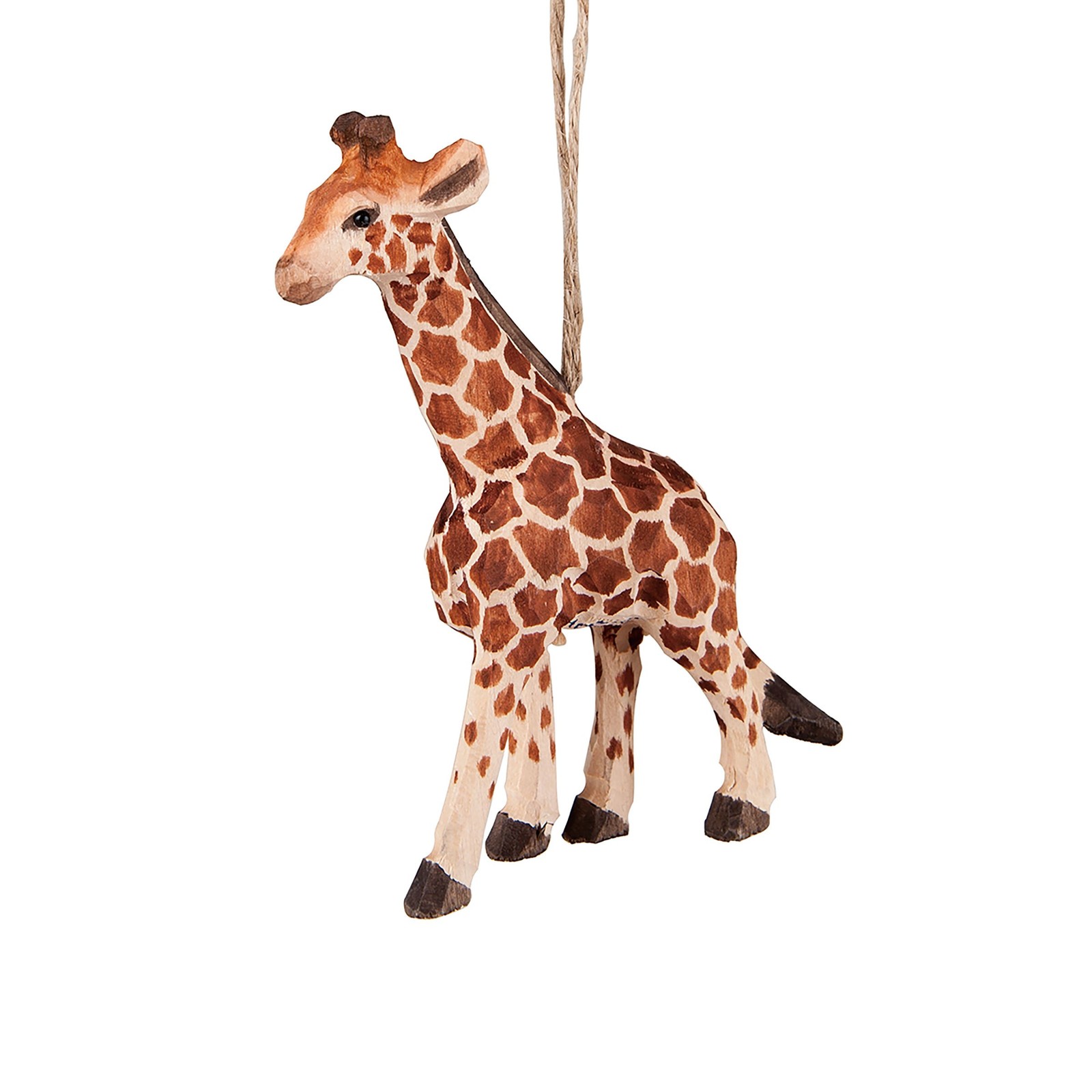 C&F Home CandF Home Giraffe Wood Carved Safari Christmas Xmas Ornament Cream