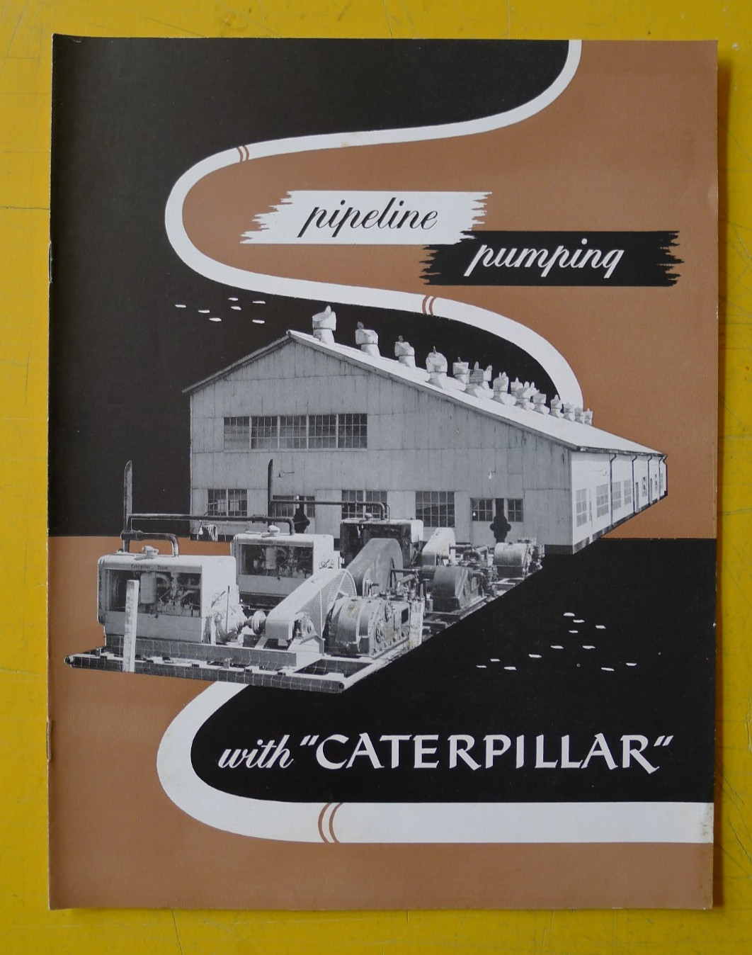 RARE Vintage CATERPILLAR Sales Brochure 1950s - Pipeline Pumping w/ Caterpillar
