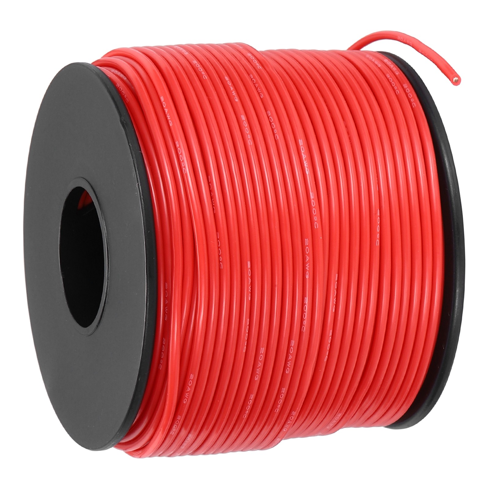 20 AWG Flexible Silicone Wire 61m/200ft Tinned Copper Electrical Wire Red