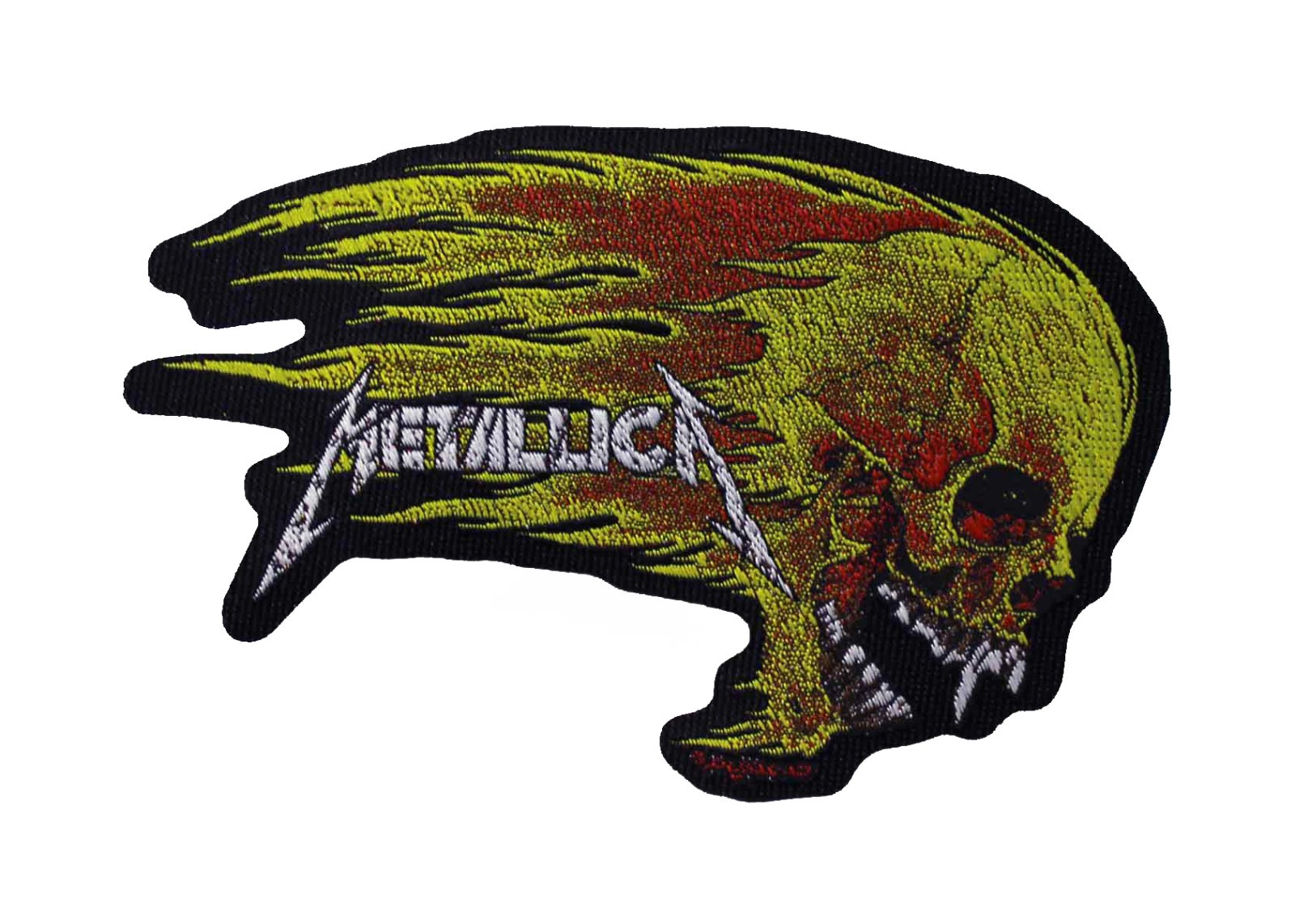 Metallica Flaming Skull Battle Jacket Sew On Woven Patch - CUTOUT OFFICIAL 21-32