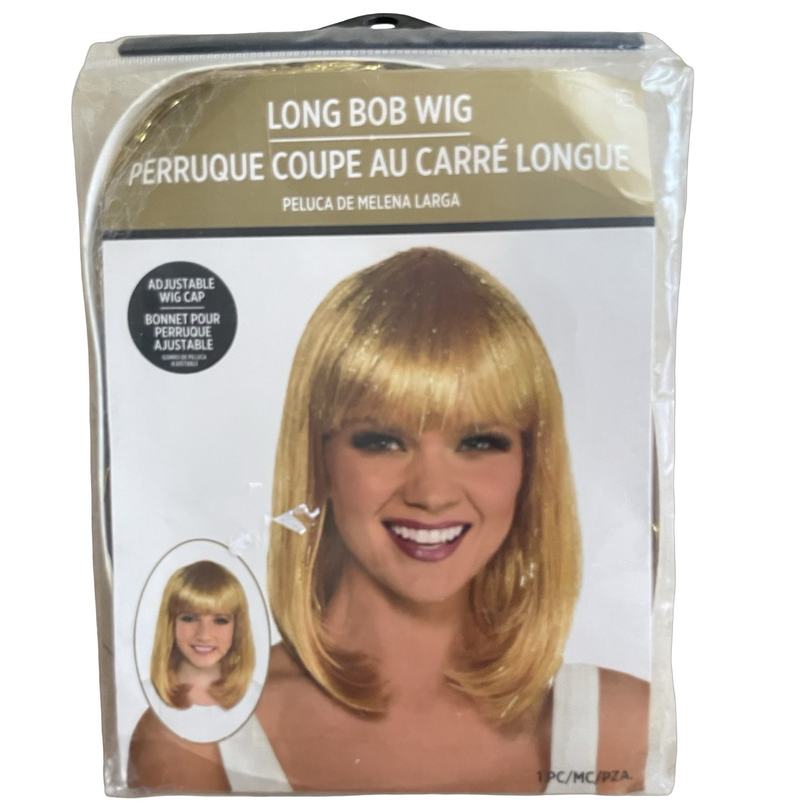 Yellow Long Bob Wig Fancy Dress Halloween Adult Kids Costume Accessory Amscan