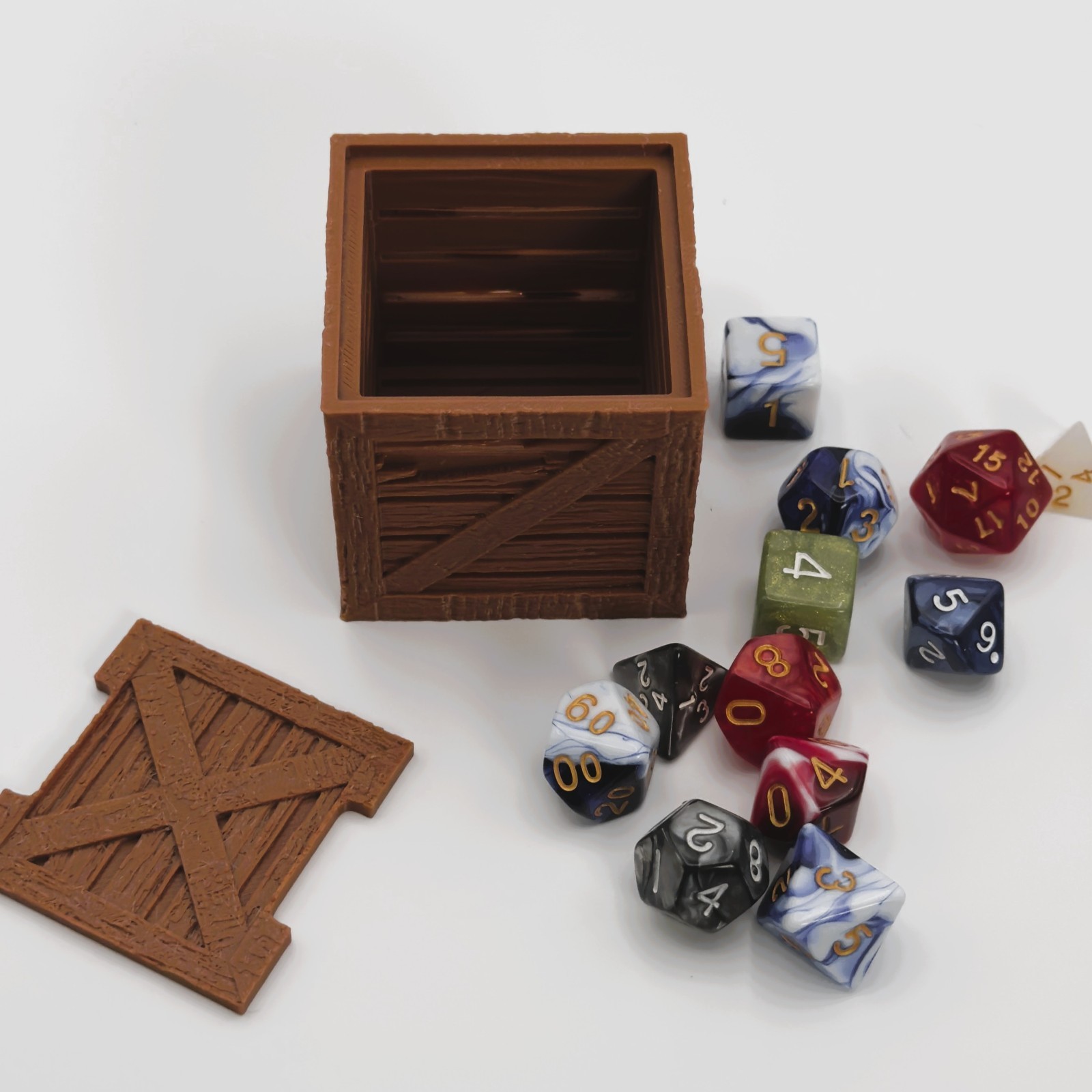 Dice Vault Crate Box for 2 Sets – DnD Organizer, RPG Dice Holder
