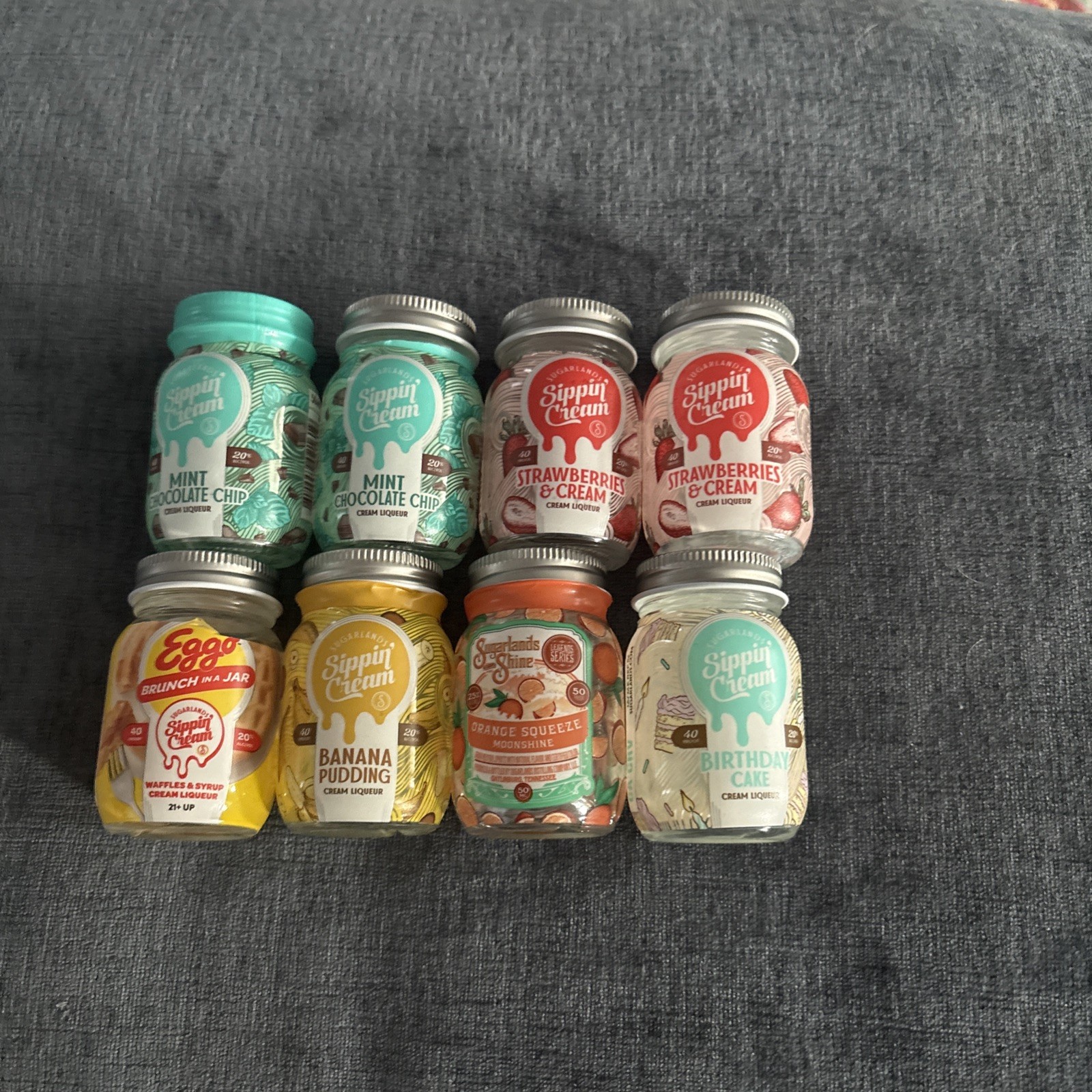 8 Empty 50 ML JARS SUGARLANDS SIPPING CREAM Moonshine Liquor Bottles CRAFTS