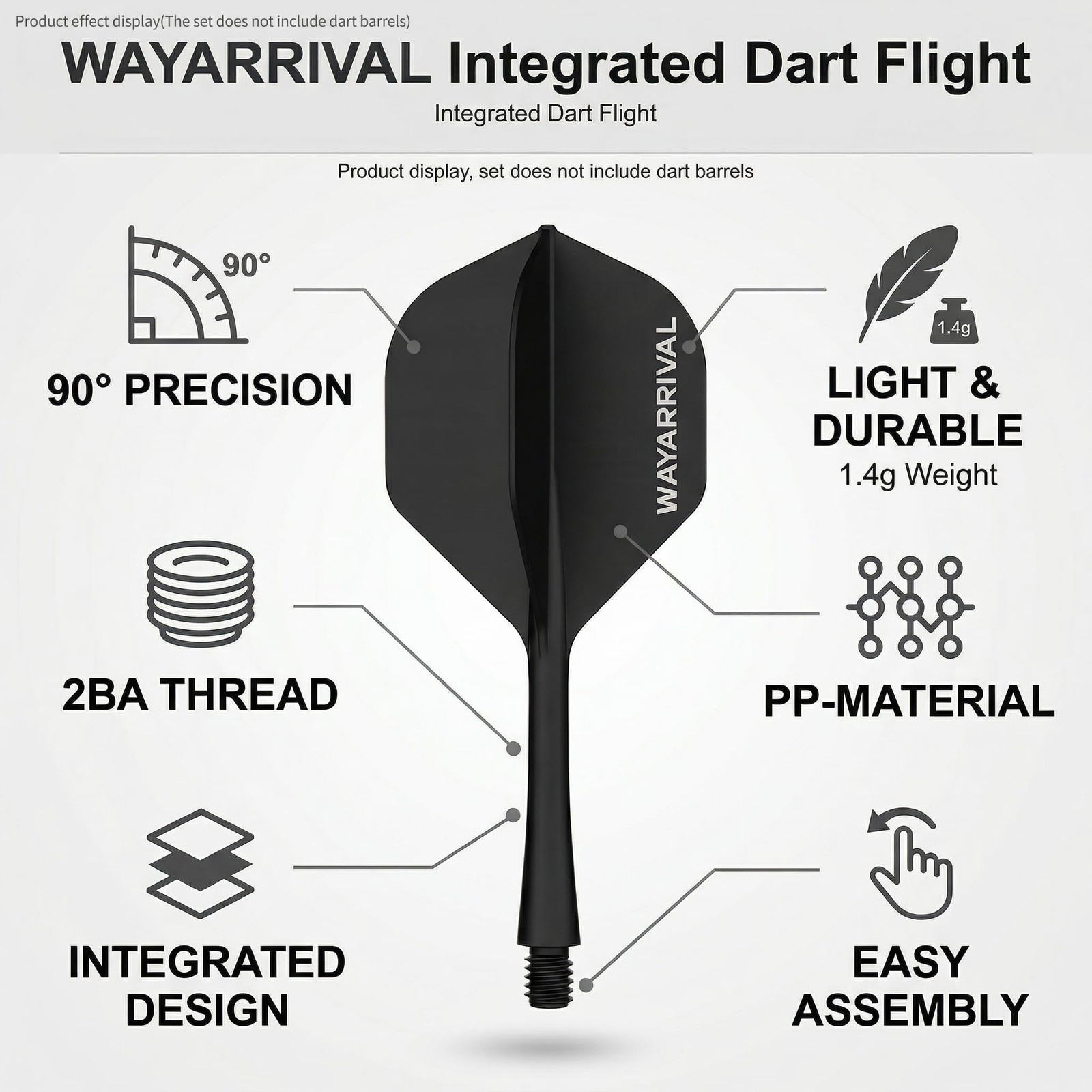 Unbreakable Integrated Dart Flights with Stems - Perfect for Every Player