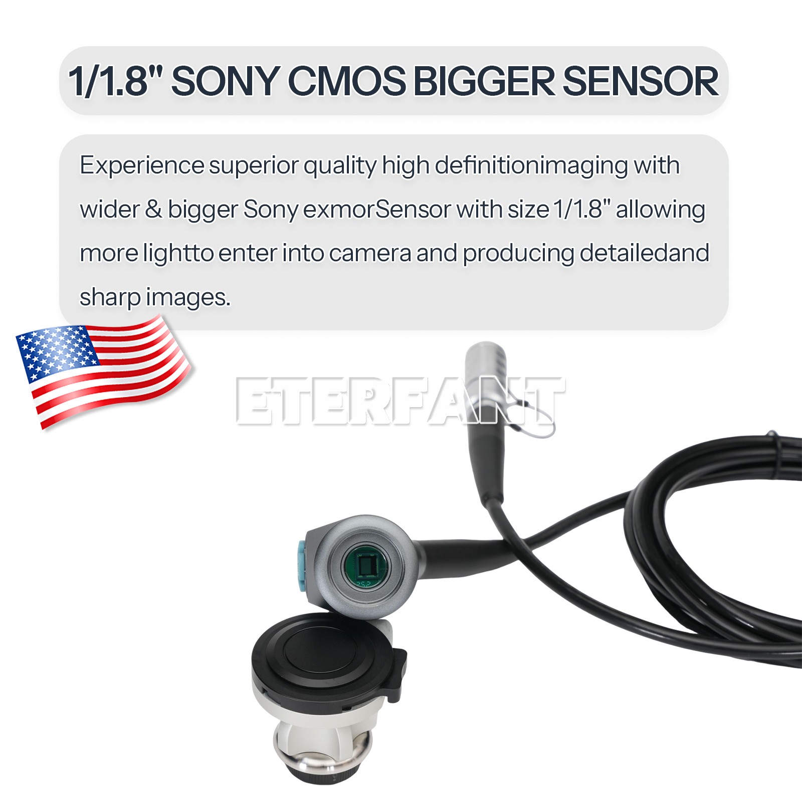 ENT Endoscope Laparoscopic Camera/USB Type Handle/Cold Light Source for Medical
