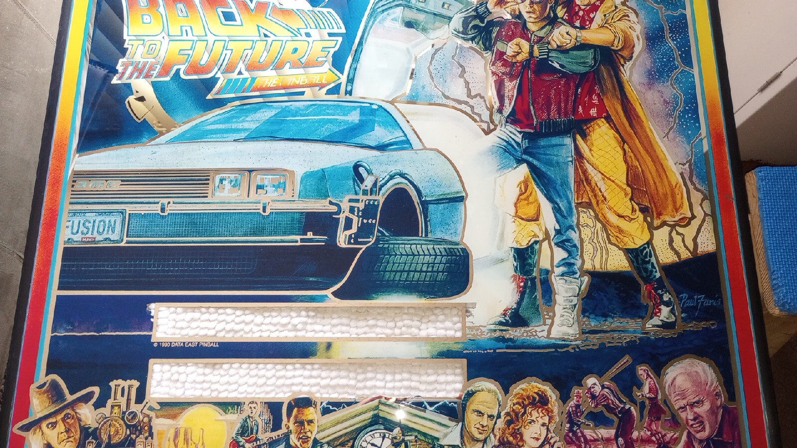 Back to the Future Vintage pinball backglass