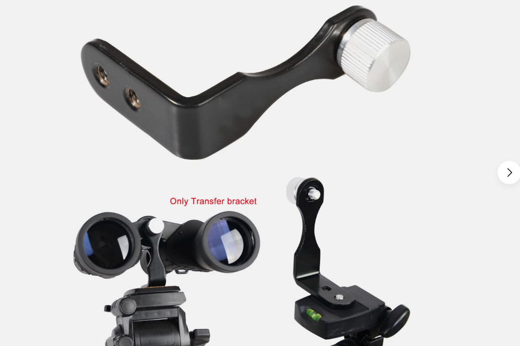 Universal Metal Tripod Adapter Mount Bracket Binoculars L-shape 1/4"-20 Threads