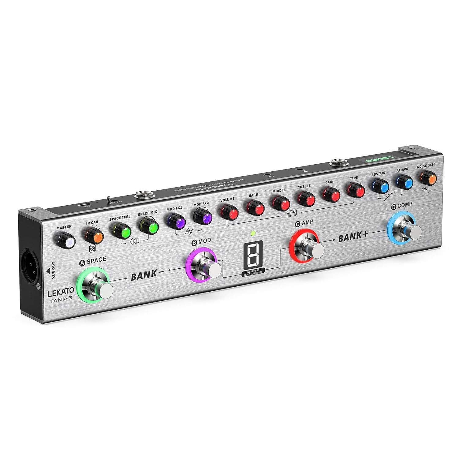 LEKATO Bass Multi Effects Pedal, Bass Effects Pedal with 36 Presets, Editable 4