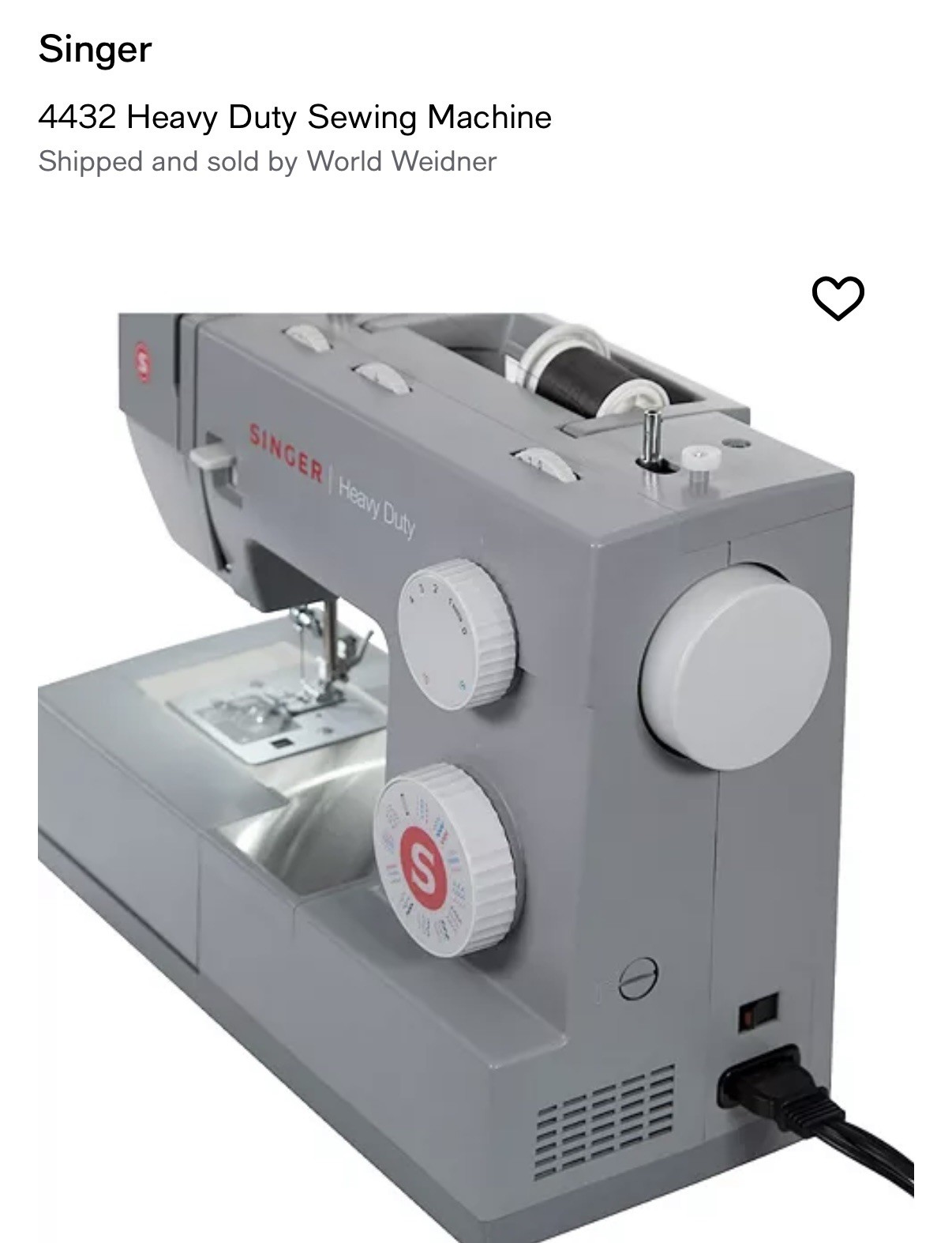 Singers 4432 Heavy Duty Sewing Machine (Gray)+ Universal Carrying Case Bundle