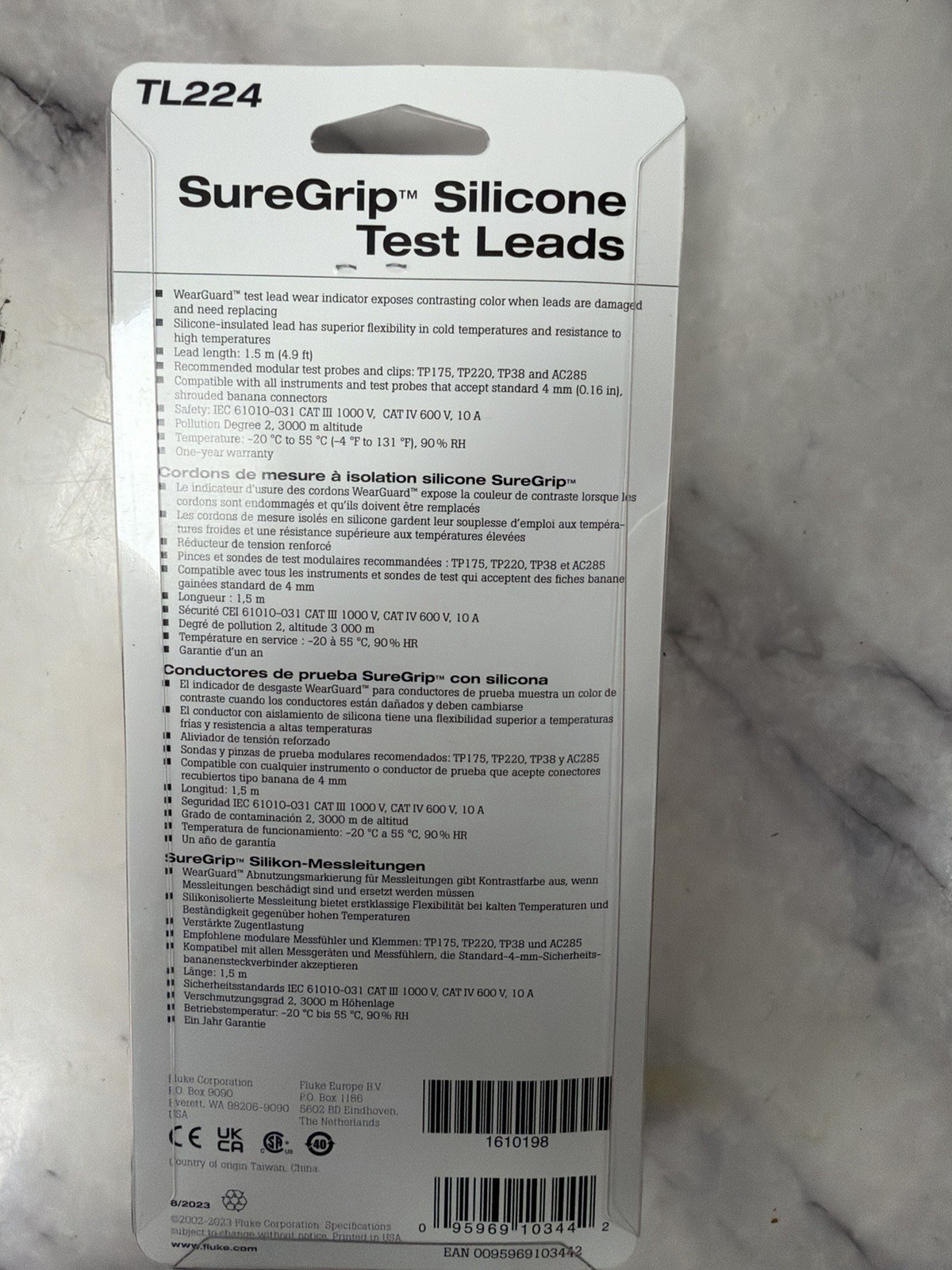 Fluke TL224 SureGrip Silicone Test Leads