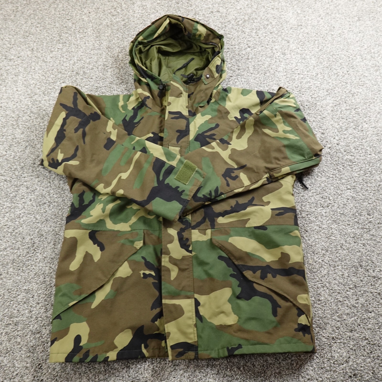 VTG Military Jacket Mens M Green M81 Woodland Camo Army Cold Weather Parka Coat