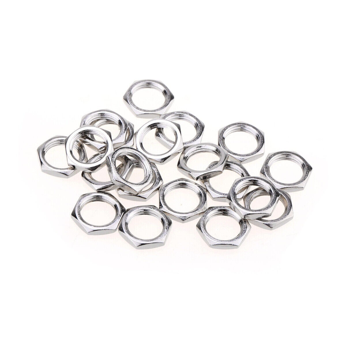 Hex Chrome Nuts US 3/8 x 32 for guitar pots and 1/4 jacks 200 PCs