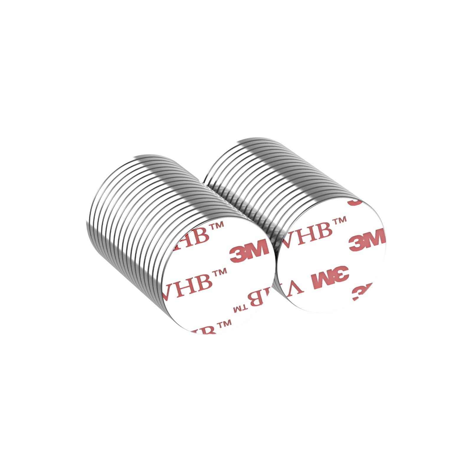 Self Adhesive Super Strong Neodymium Disc Magnets - 3/4" D x 1/16" H - 36 Pac...