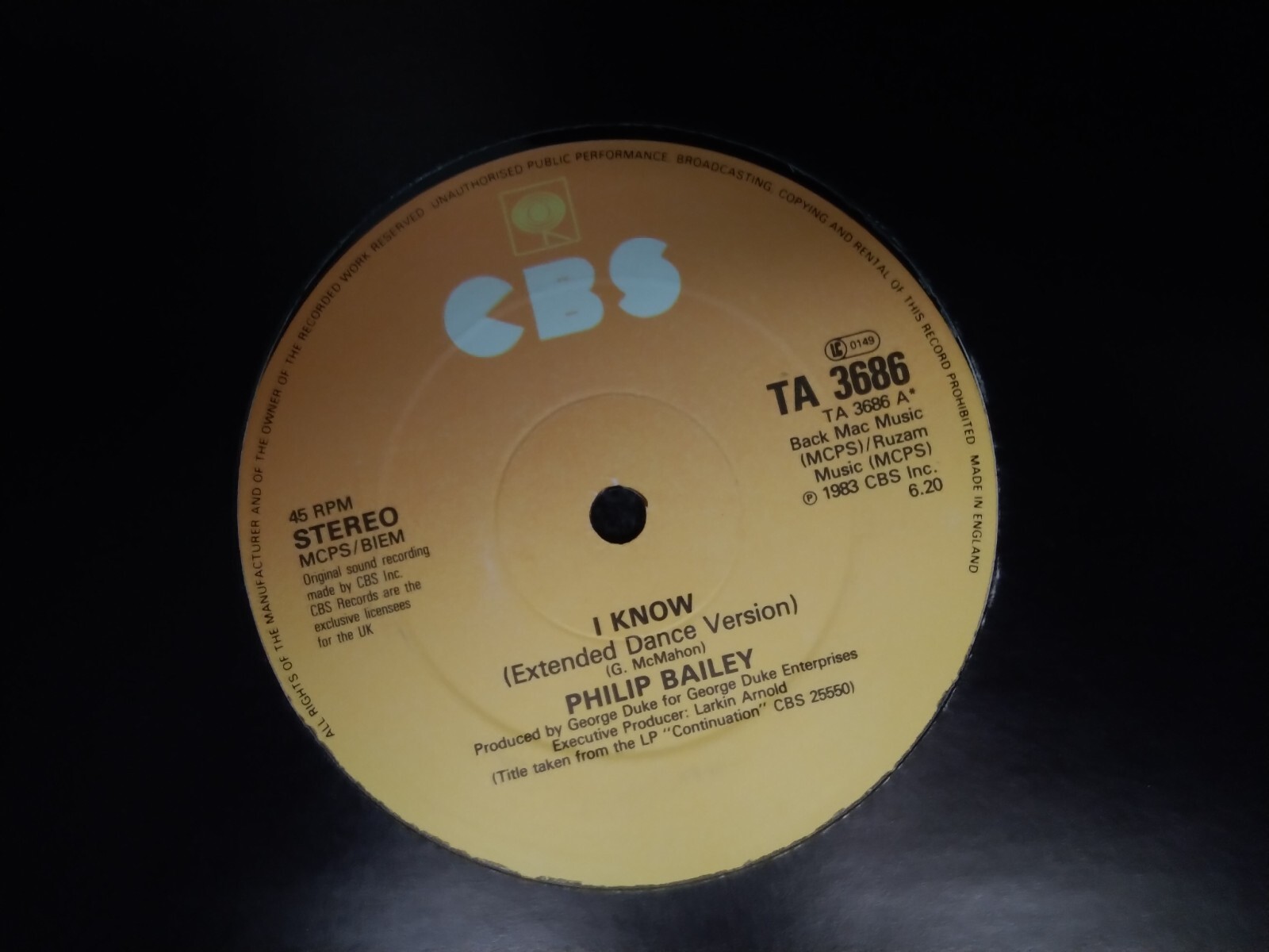 Philip Bailey - I Know - UK 12" Vinyl - 1983 - CBS