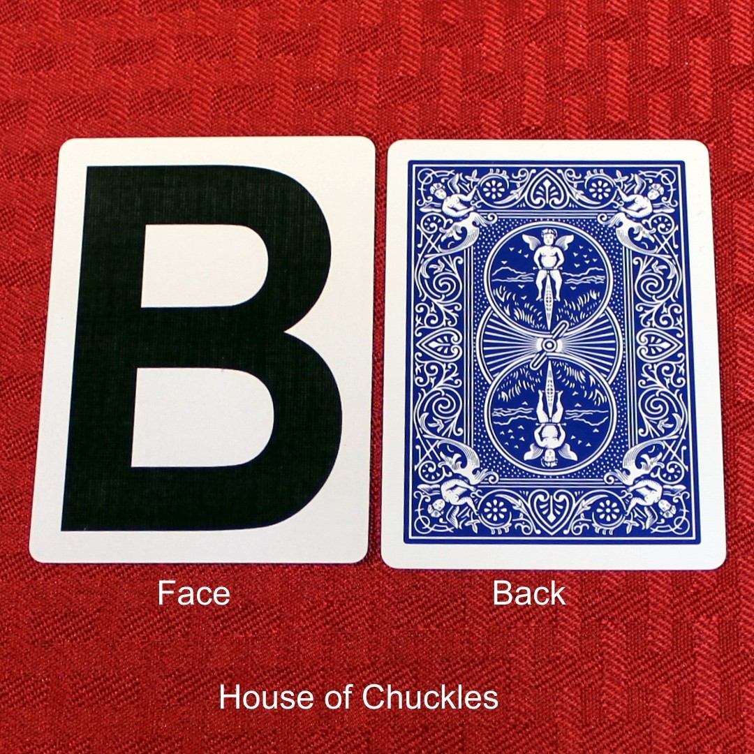 Letter B, Bicycle Printed Gaff Card, Blue