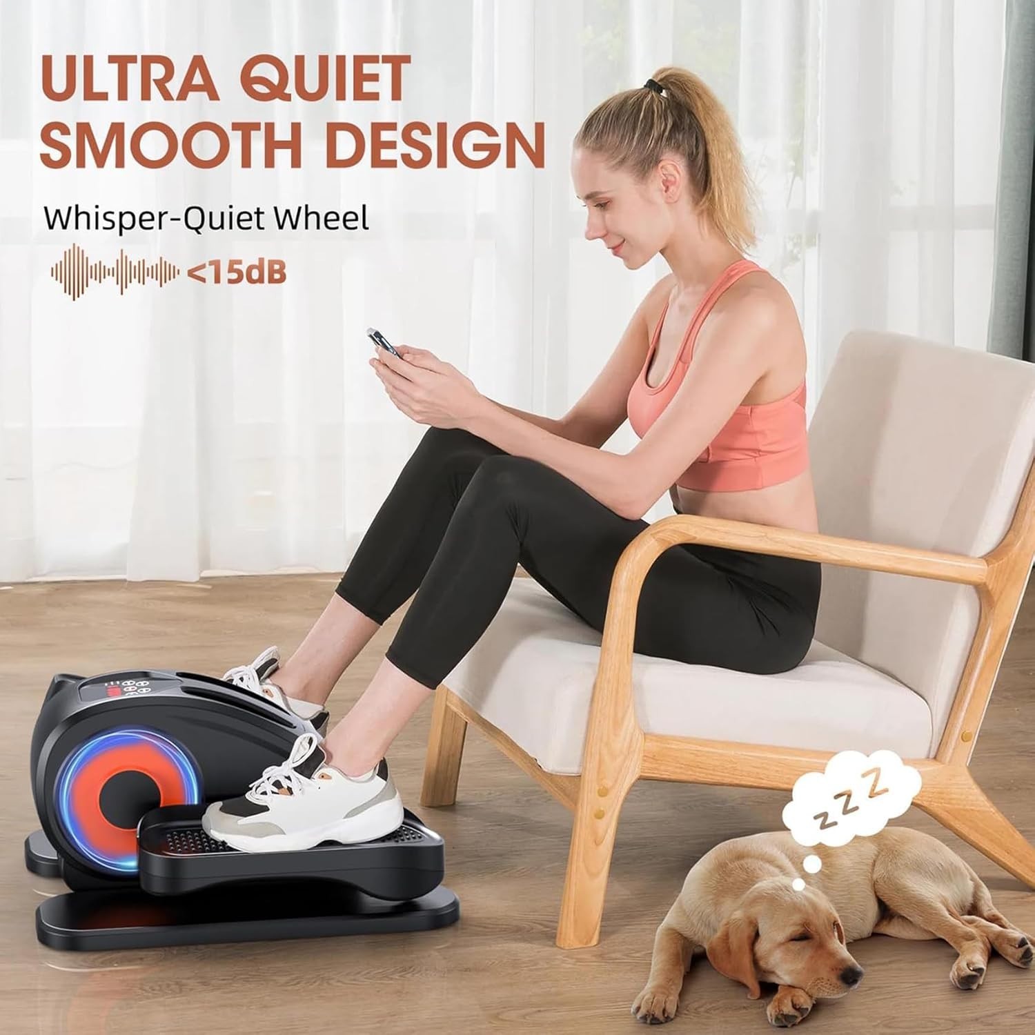 Electric Elliptical Leg Exerciser for Seniors Fully Assembled Quiet Portable