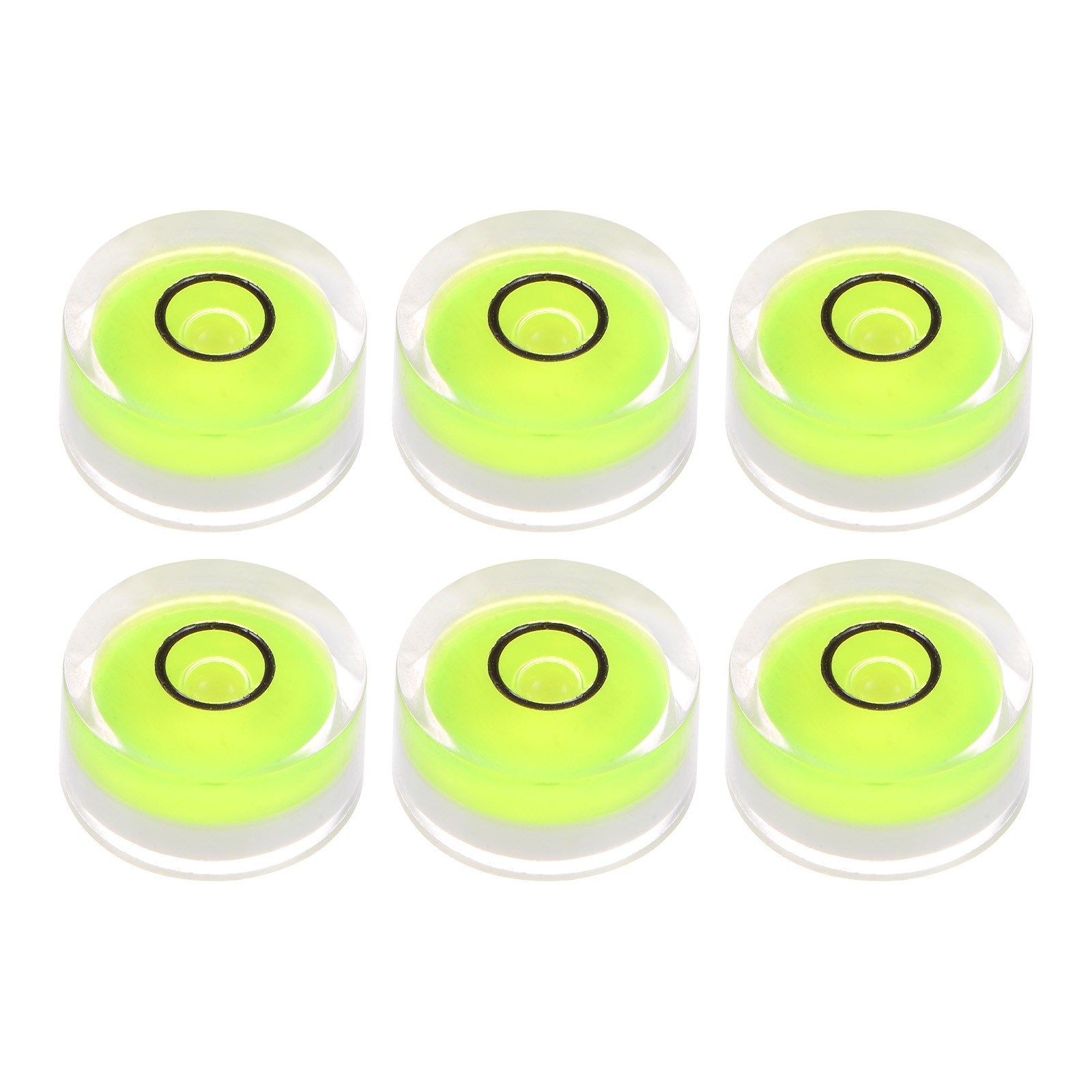 6pcs Round Bubble Level 18x9mm Mini Circular Bullseye Spirit Levels Green