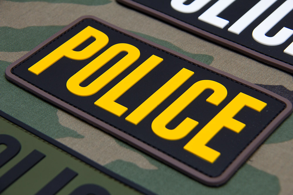 Milspec Monkey MSM Morale Patch POLICE OD GREEN - 6 " x 3 " PVC Hook & Loop NEW