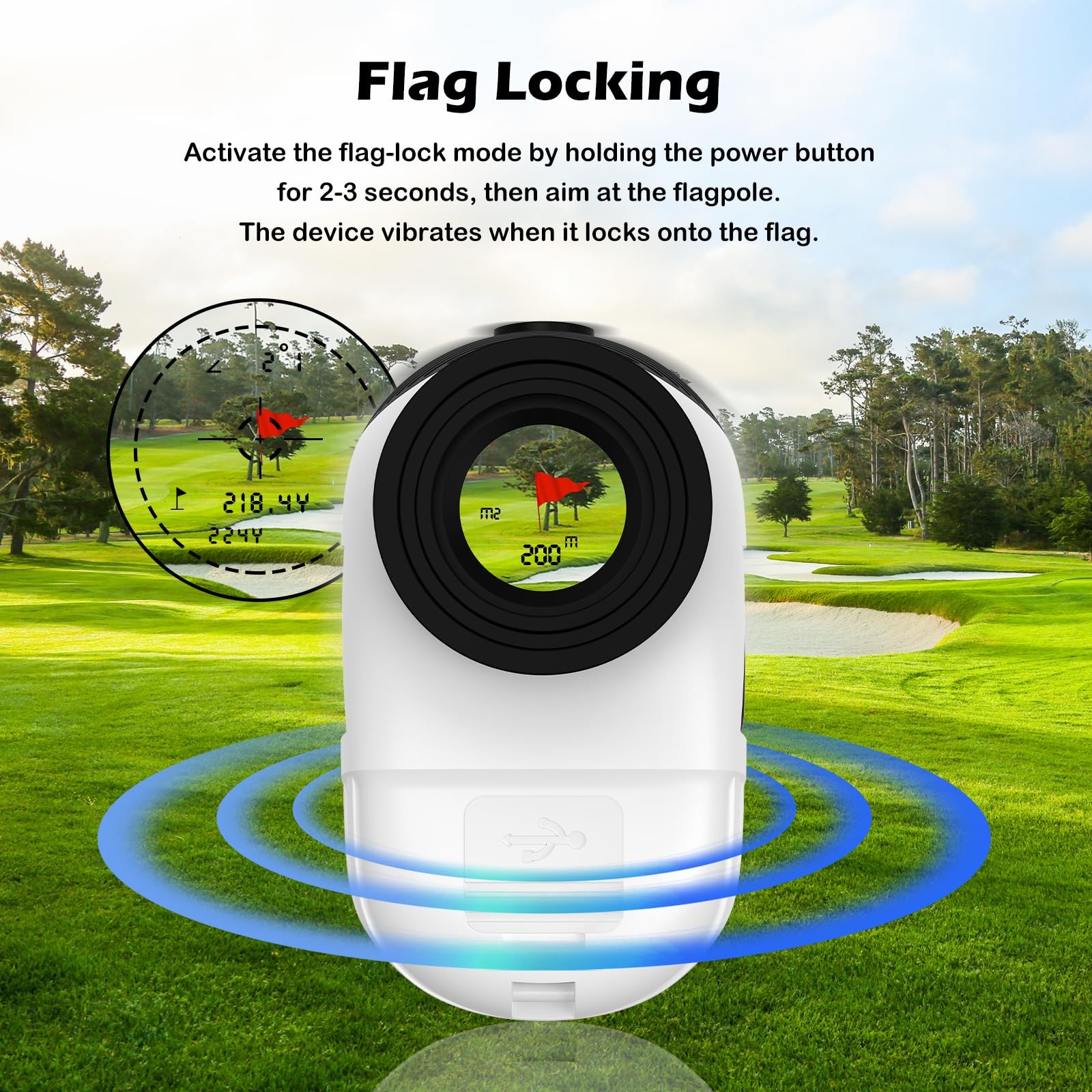 Golf Rangefinder with Slope, 1,200 Yards Range Finder Golf, 7X Magnification ...