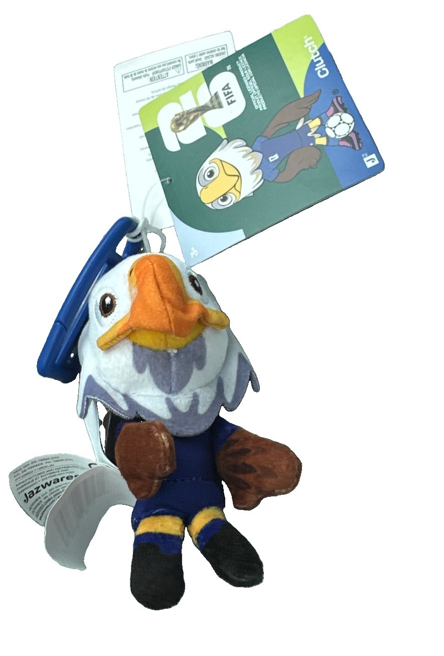 FIFA World Cup 2026 USA Clutch the Bald Eagle Plush Keychain Official Soccer NWT