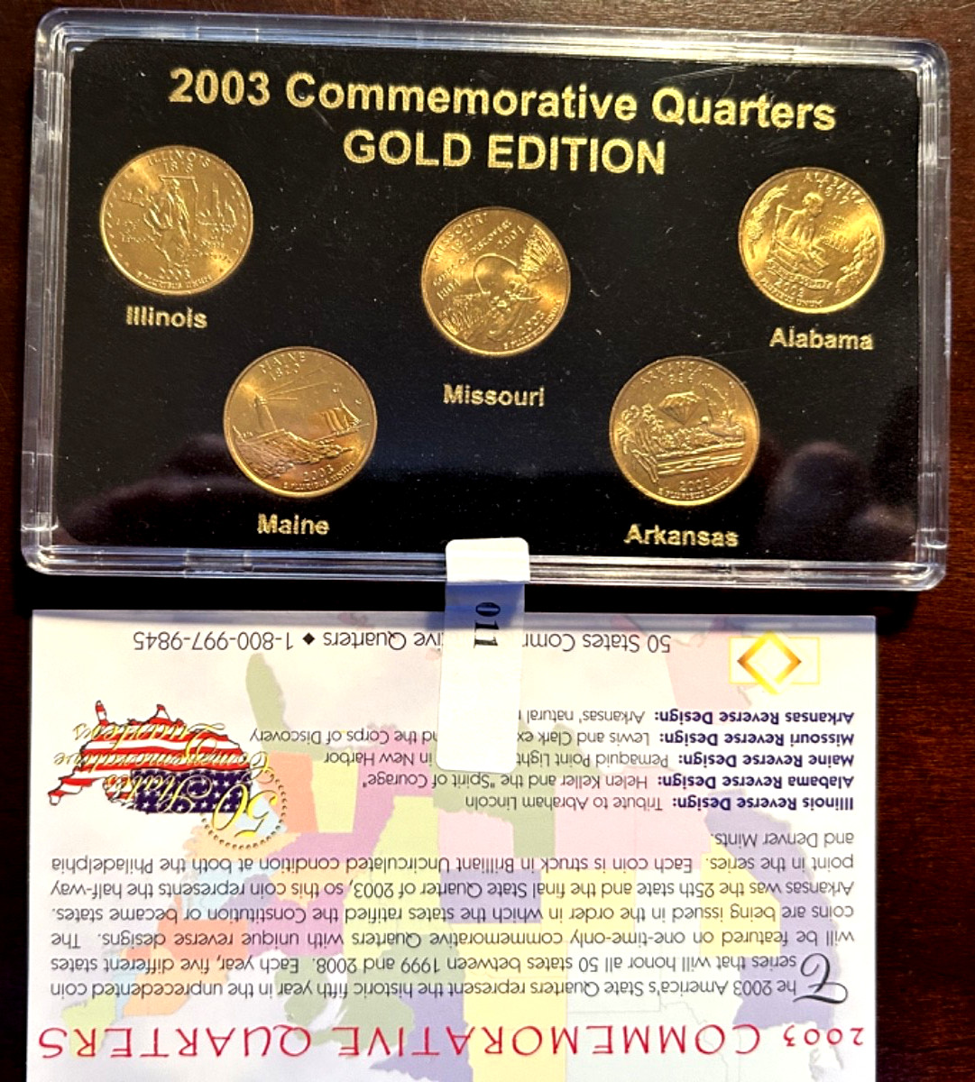 2003 COMMEMORATIVE QUARTERS GOLD EDITION