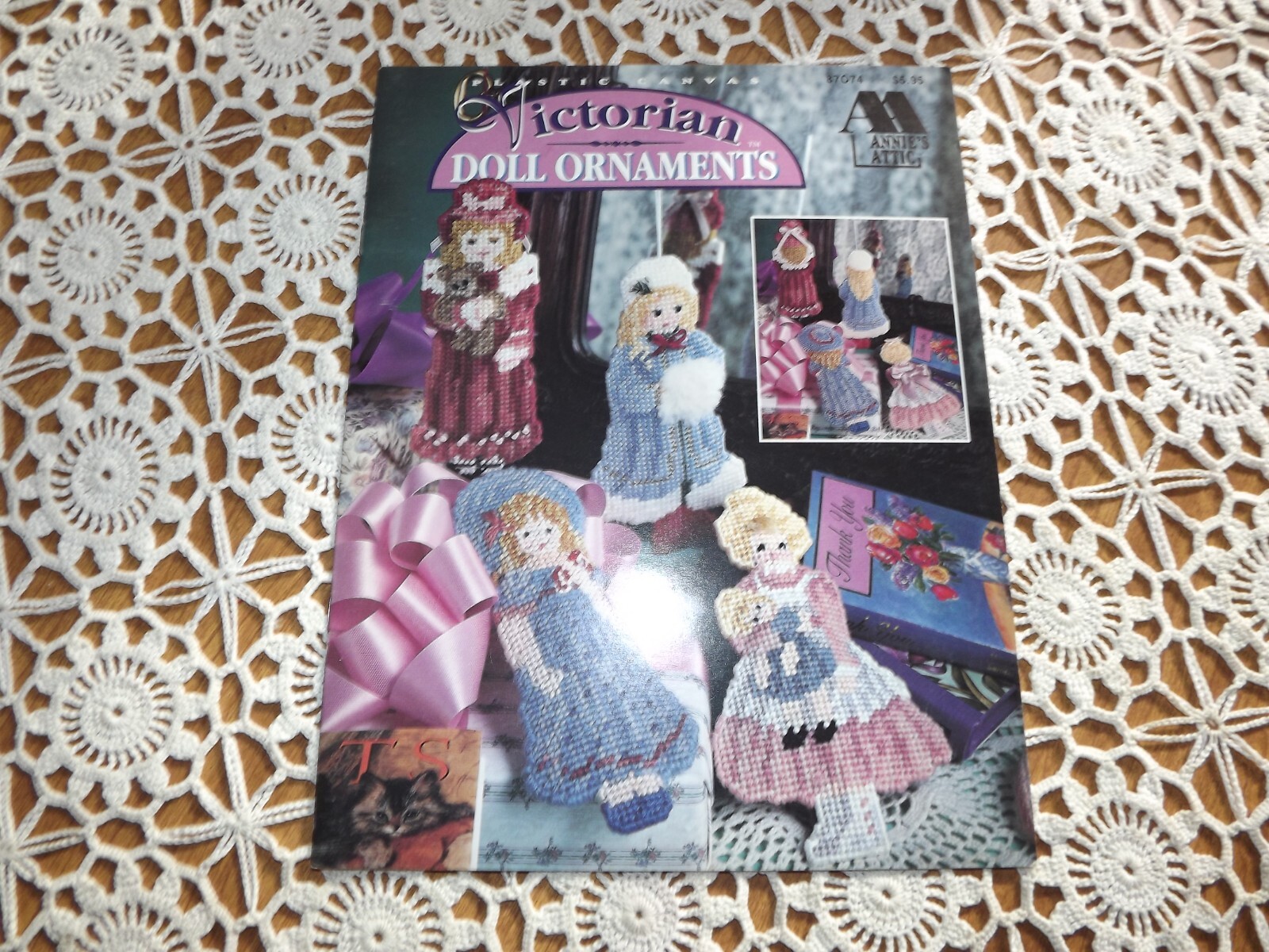 Annie's Attic Plastic Canvas Victorian Doll Ornaments Pattern Leaflet 7 Styles