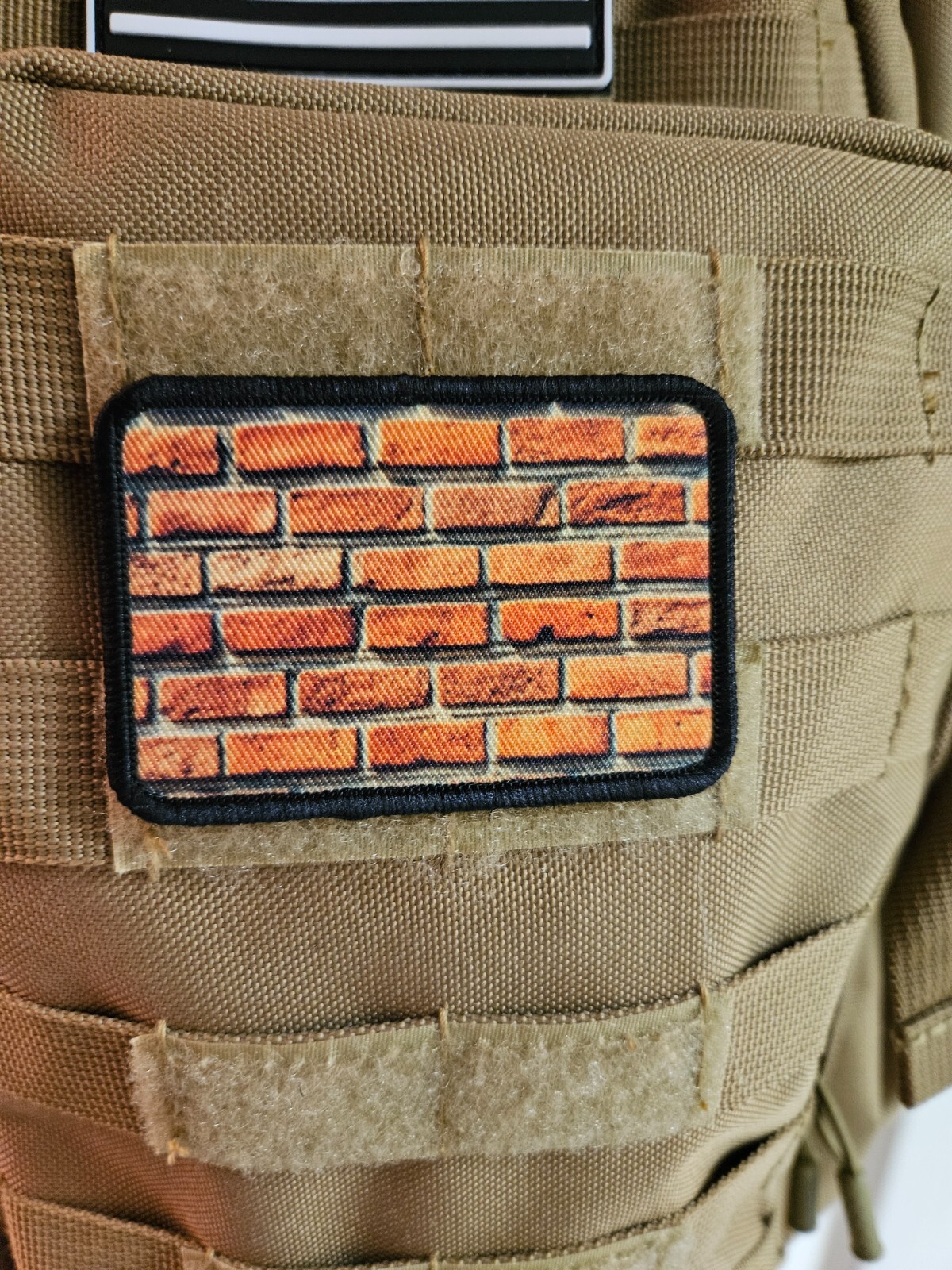 Brick wall build patch 2"x3" hook & loop tactical morale patch