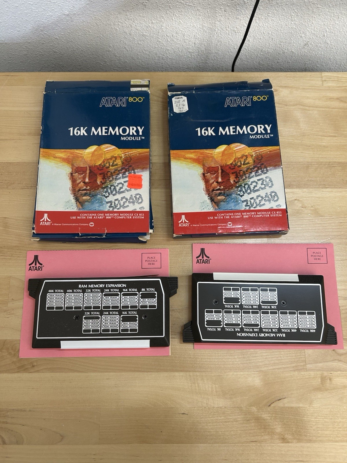 ATARI 16K MEMORY MODULE for ATARI 800 CX 853  PAIR - CIB