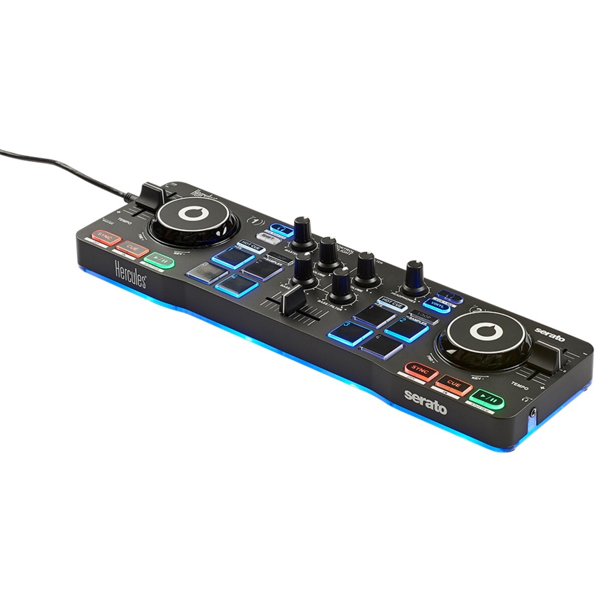 Hercules DJControl Starlight Portable Starter DJ Controller w Headphones Pack