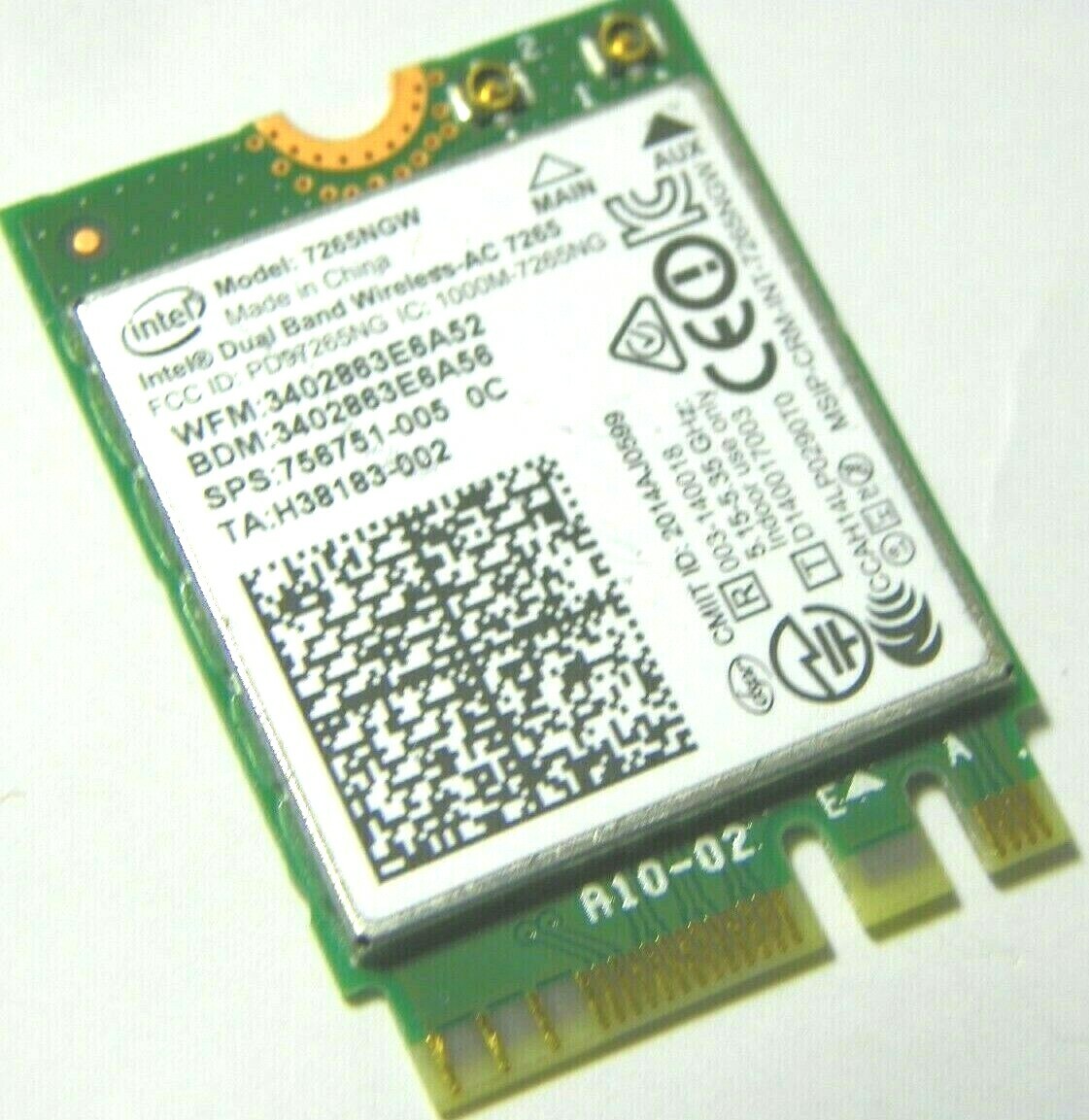 New OEM HP 756751-005 Dual Band Wireless-AC 7265 7265NGW abgn+ac BT 4.0 NGFF