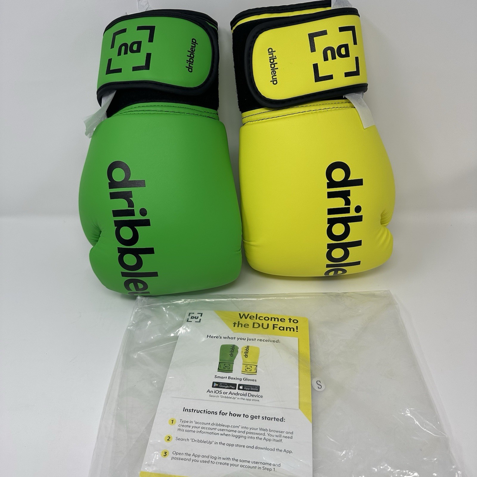 NEW Dribbleup Boxing Gloves Small Neon Green Yellow Dribble Up
