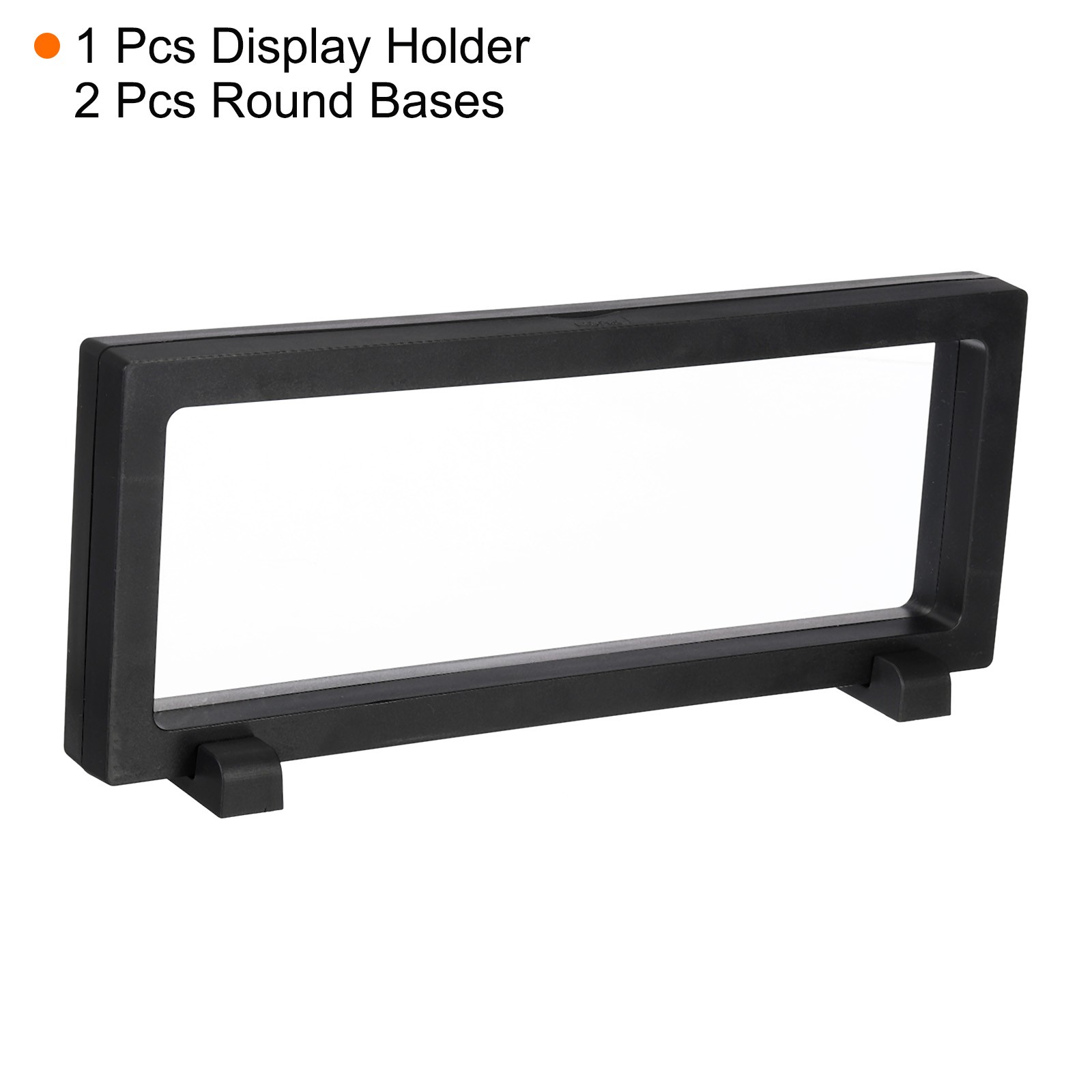 9" x 3.5" 3D Floating Display Case, with Base Stand, Black