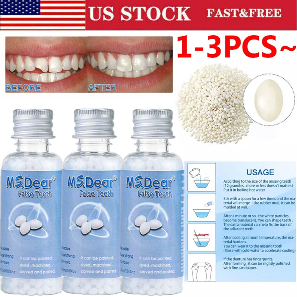 3/1x Tooth Repair Granules Temporary Reusable Moldable False Teeth Fitting Beads