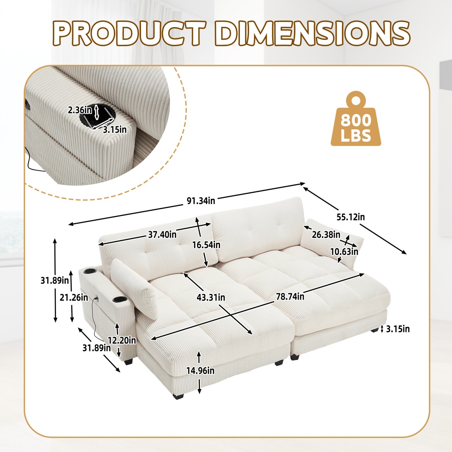 Convertible Sleeper Sofa Bed Single Sofa Bed Folding Sofa Bed Lounge Chair