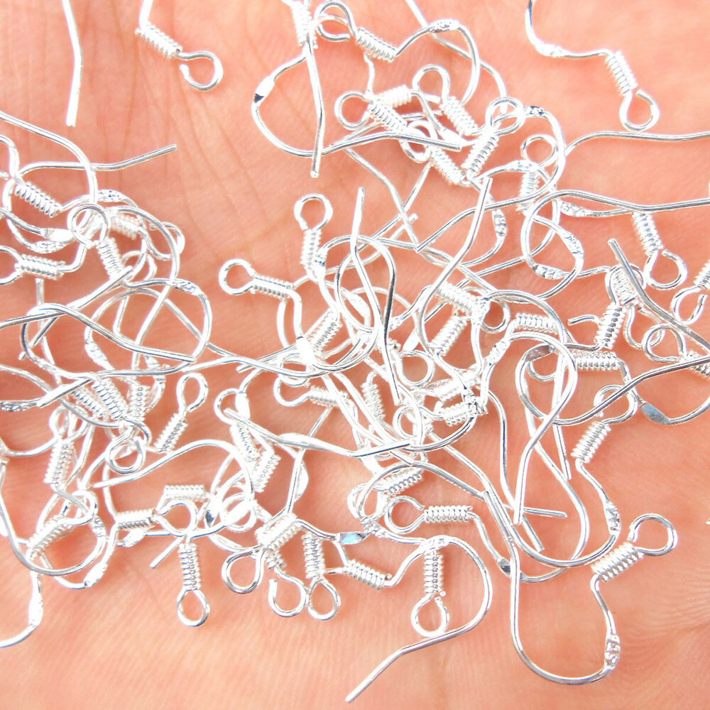 50Pcs 925 Sterling Silver Hooks Hypoallergenic Ear Wires DIY Earrings Jewelry US