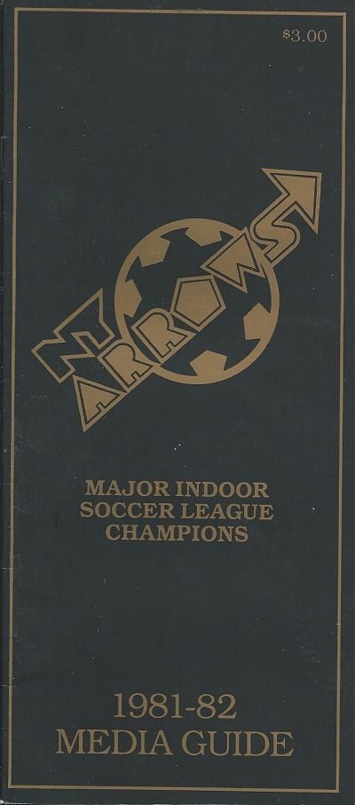 1981-82 Arrows MISL Media Guide Major Indoor Program Cover On 12x8in Metal Sign