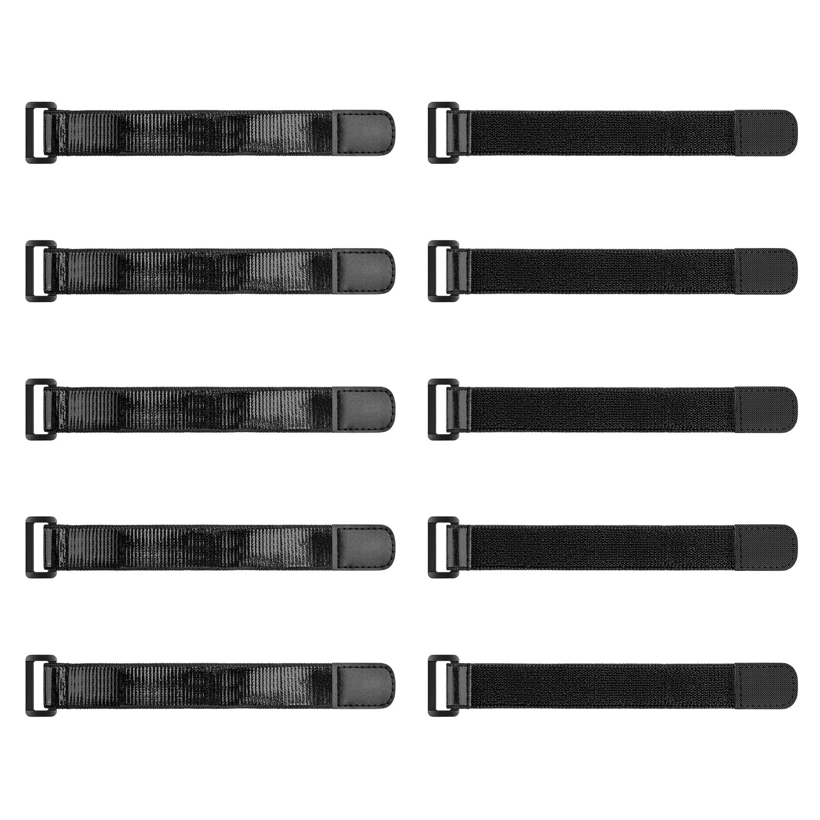 Trilancer 9in x 1.2in Elastic Hook  Loop Cable Cinch Straps Anti-Slip 10-Pack