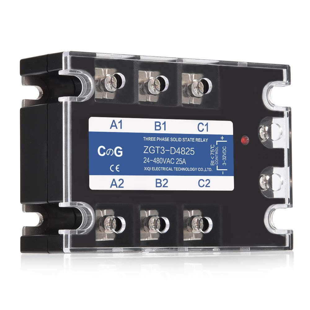 3 Phase Solid State Relay SSR-25DA DC to AC Input 3-32VDC to Output 24-480VAC 25