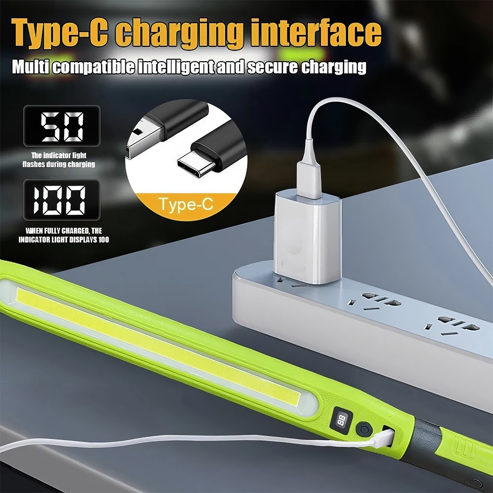 Under Hood Work Light Bar LED Magnetic Light with Hooks Cordless Rechargeable