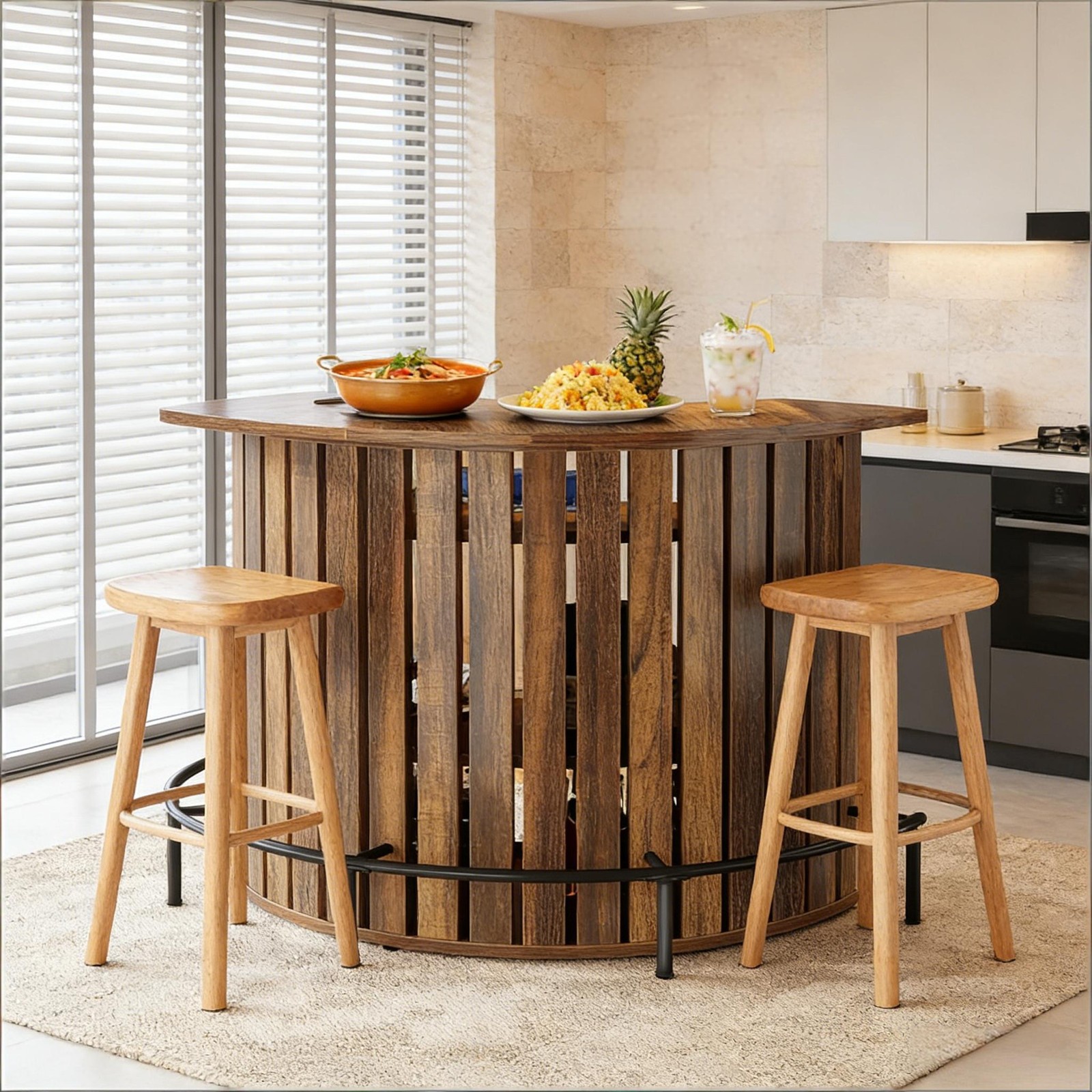 Stylish Bar Table,Arc-Shaped Bar Cabinet,Coffee Table