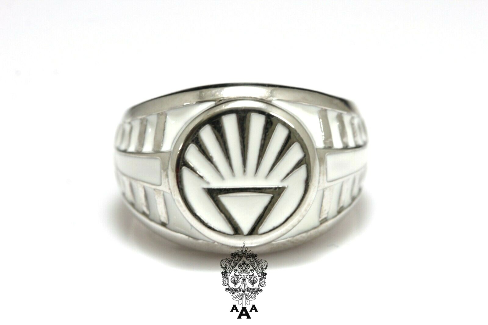 White Lantern Ring V.2 White Lantern Power Ring 925 Sterling Silver White Ring