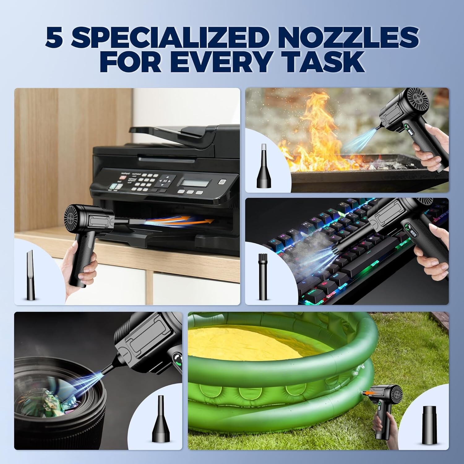 Sakerplus Portable Dust Cleaner,Compressed Air Duster with Adjustable Speed,2025
