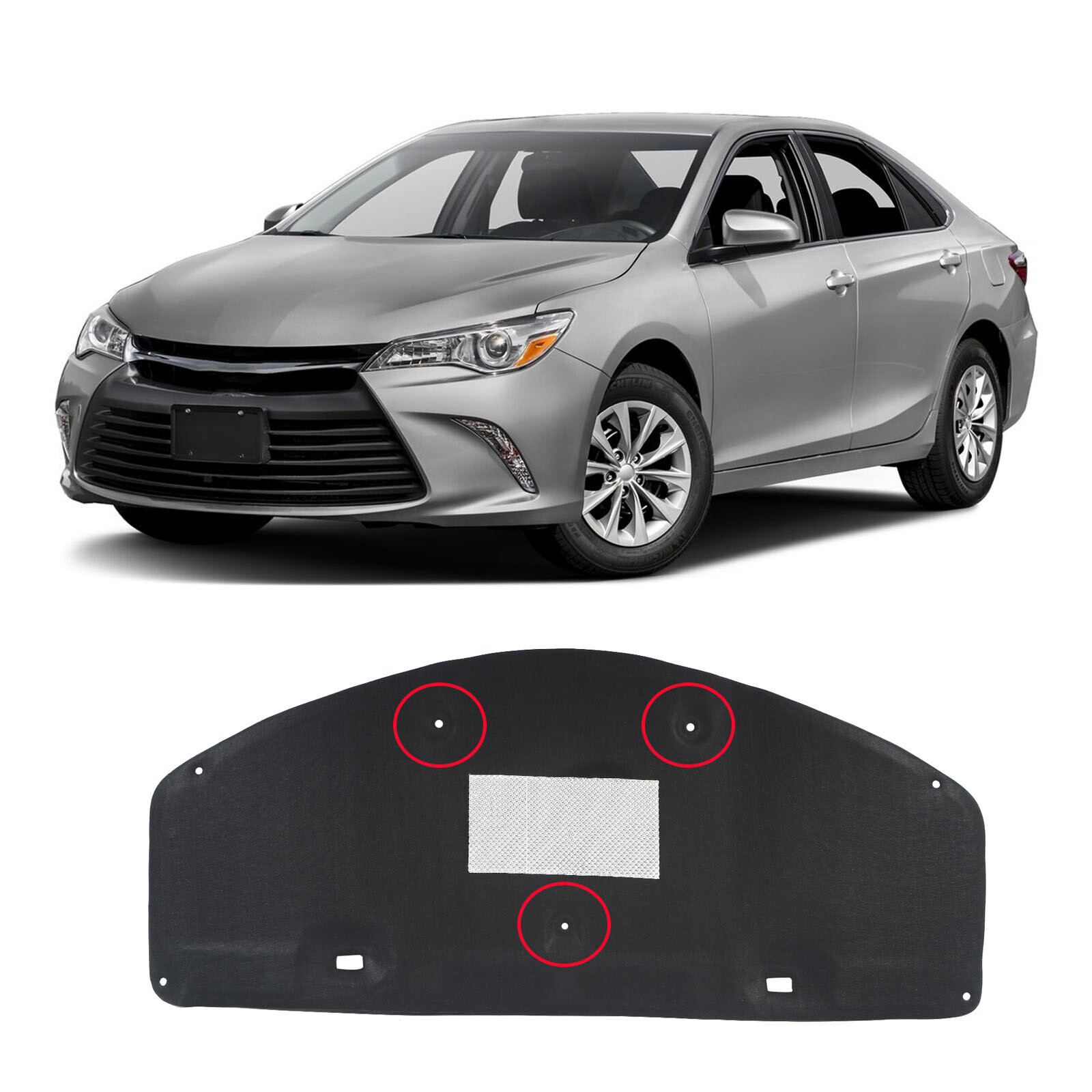 Fit for TOYOTA Camry 12-17 Cotton Hood Engine Sound Heat Insulation Pad Black