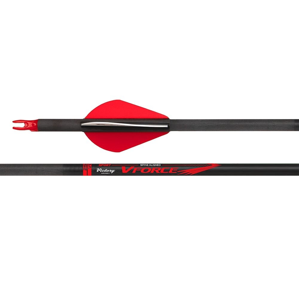 Victory Archery VForce Sport 500 Fletched Arrows 6pk, 2-Inch Vanes [VFS-500FQ-6]
