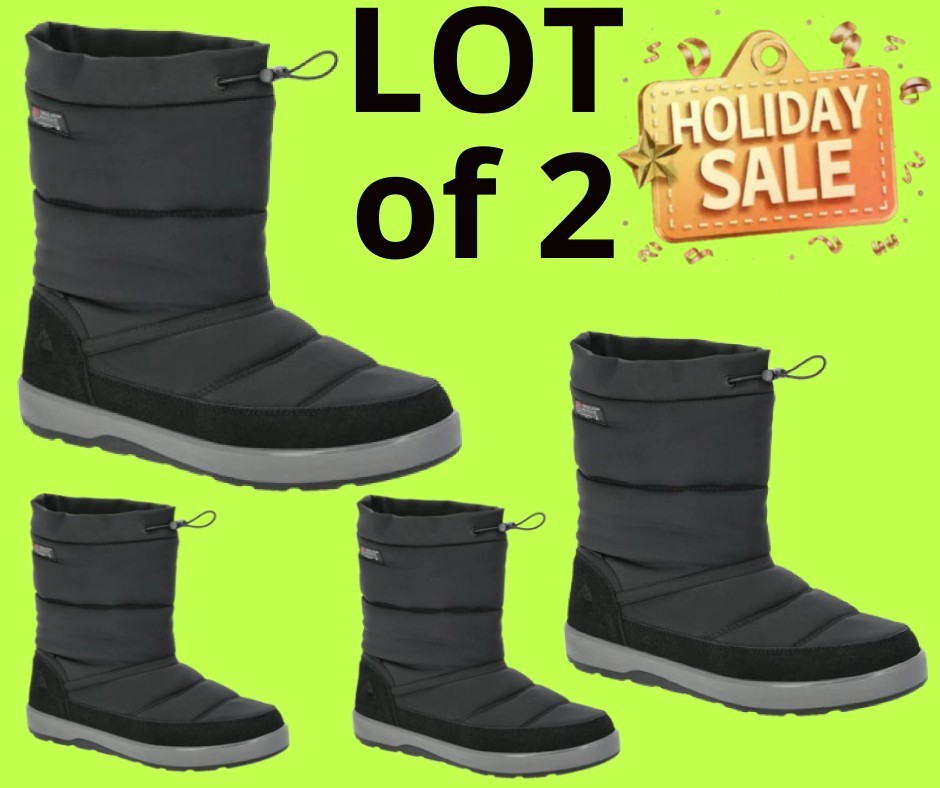 LOT of 2 Ozark Trail Men 12 Puffer Snow Boots 3M THINSULATE WATERPROOF BLACK