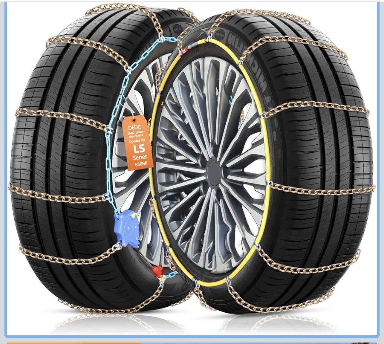 Snow Tire Chains, Manganese ,Car SUV 225 235 245 255 275 Set of 2 (LS1520)