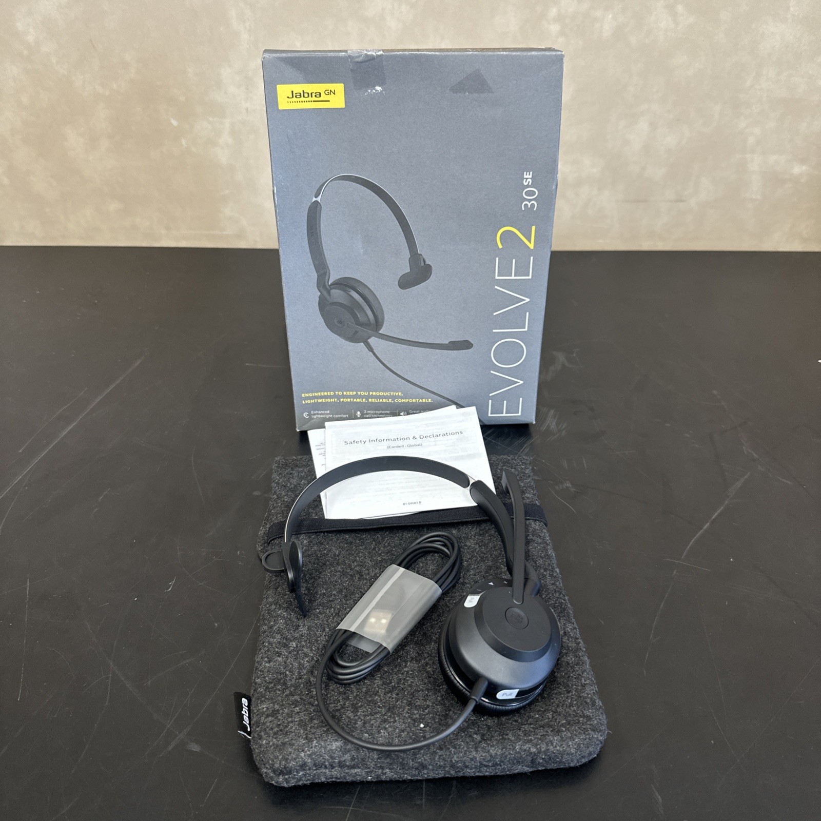 JABRA 23189-899-979 Jabra Evolve 2 30 MS Mono USB-A Corded Headset Open Box