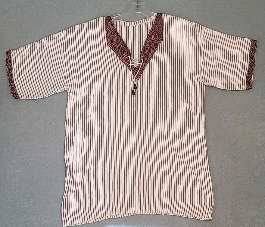 Ethiopian Traditional Embroidered Men Shirt Size XL